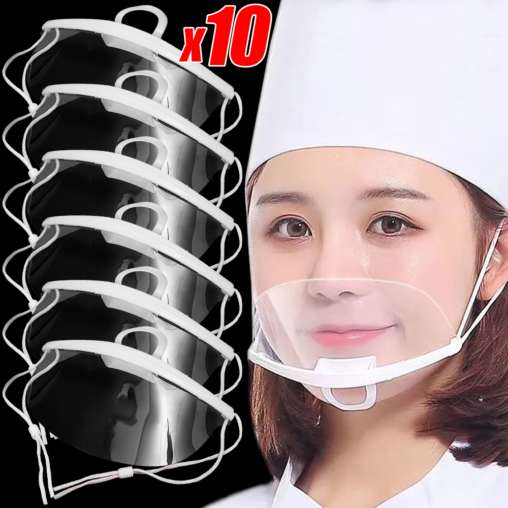 Anti Pollution Mask - 10/5/1x Plastic Clear Mask Shield Anti-Fog