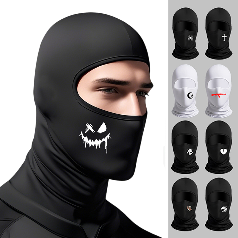 Black Face Mask Pack - 2pcs Set Unisex Balaclava Cap Riding
