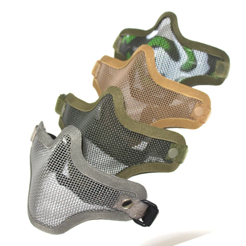 Respirator Half Face - Tactical Paintball Mask Steel Metal Mesh