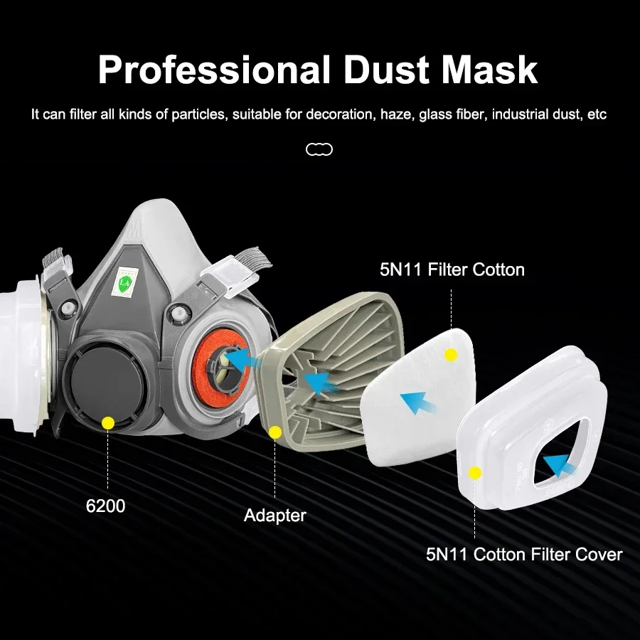 6200 Dust Mask Half Face With  - Dust Mask Construction บทวิจารณ์และราคา