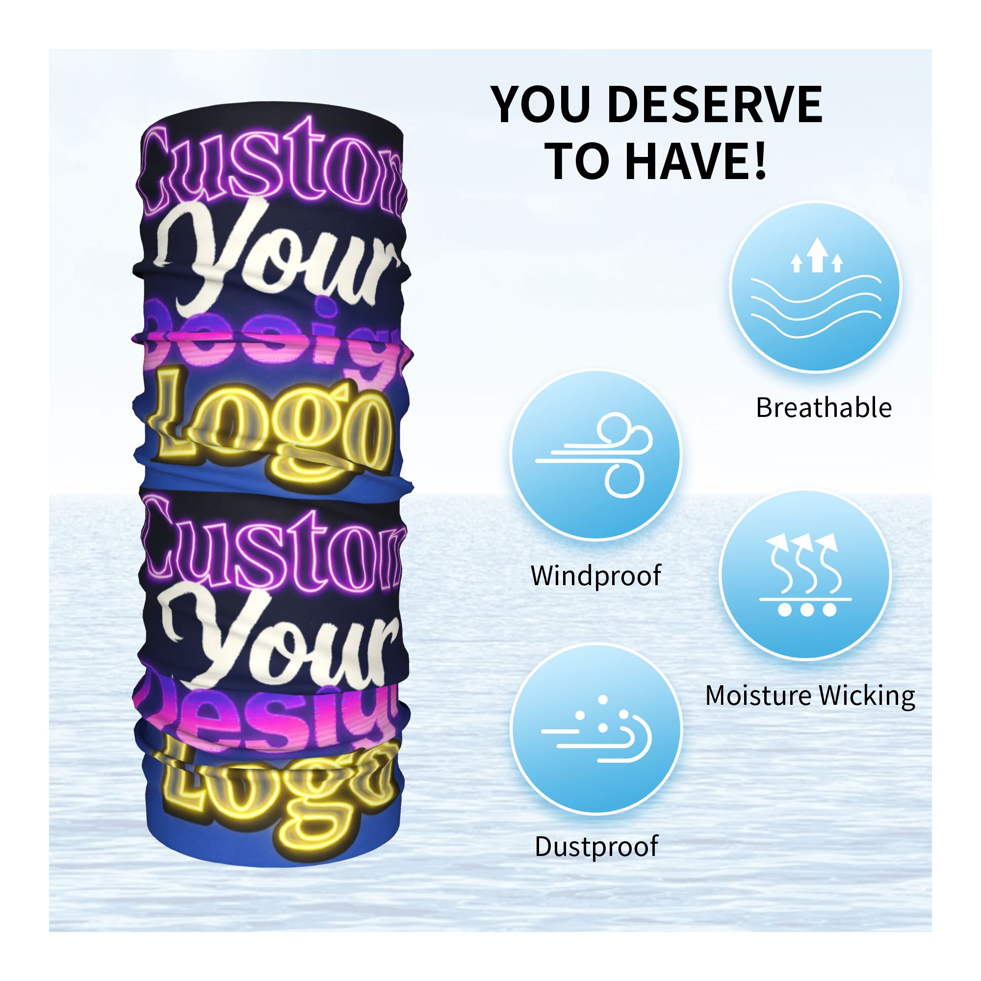 Custom Custom Your Design Logo - Neck Gaiter Face Cover บทวิจารณ์และราคา