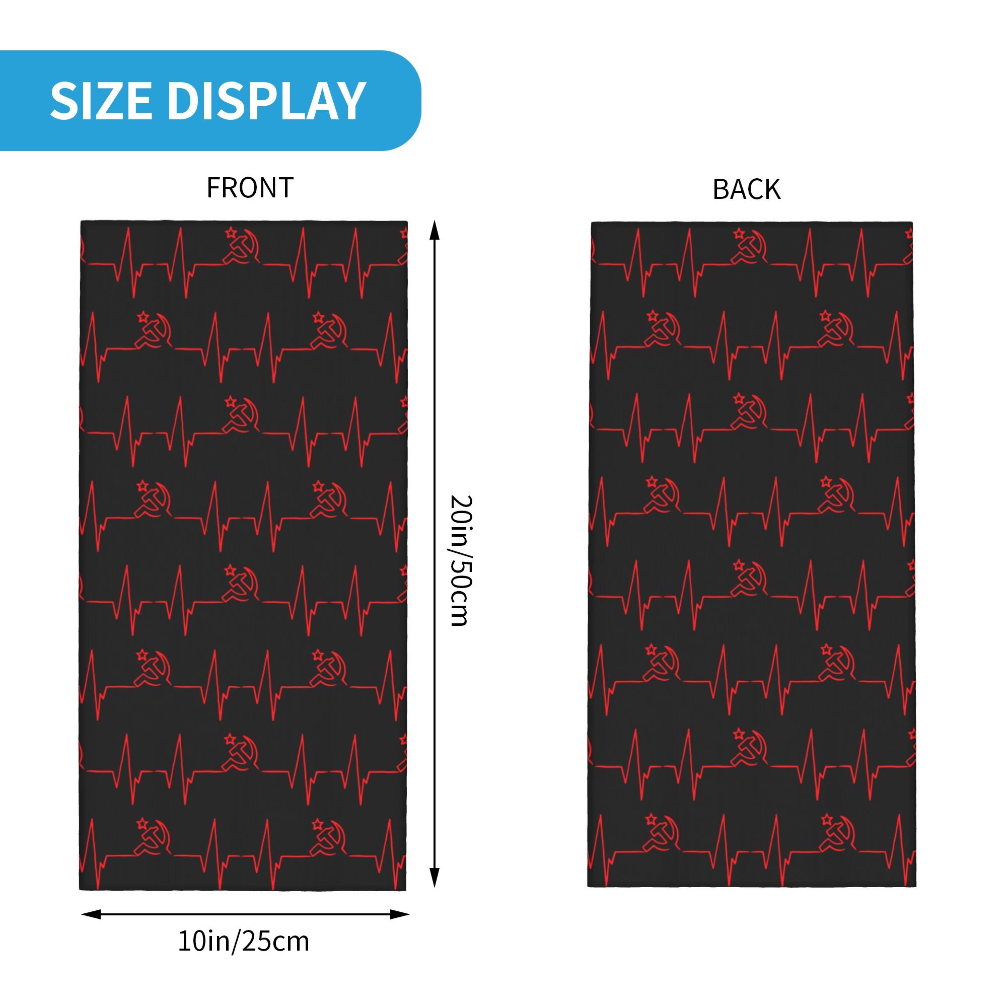 Custom Heartbeat Russian Flag  - Neck Gaiter Face Cover บทวิจารณ์และราคา