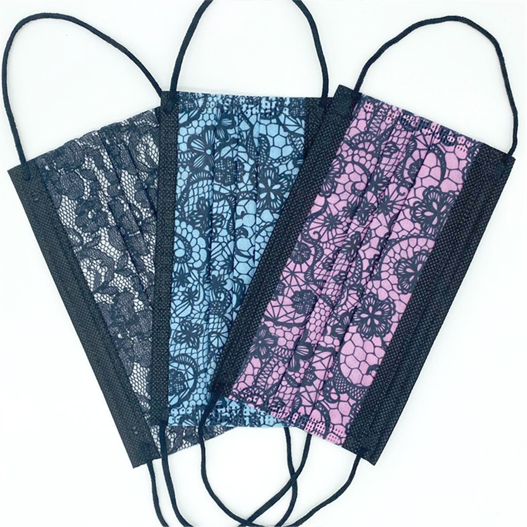 50PCS Disposable Lace Mouth Ma - Disposable Mask Blue บทวิจารณ์และราคา