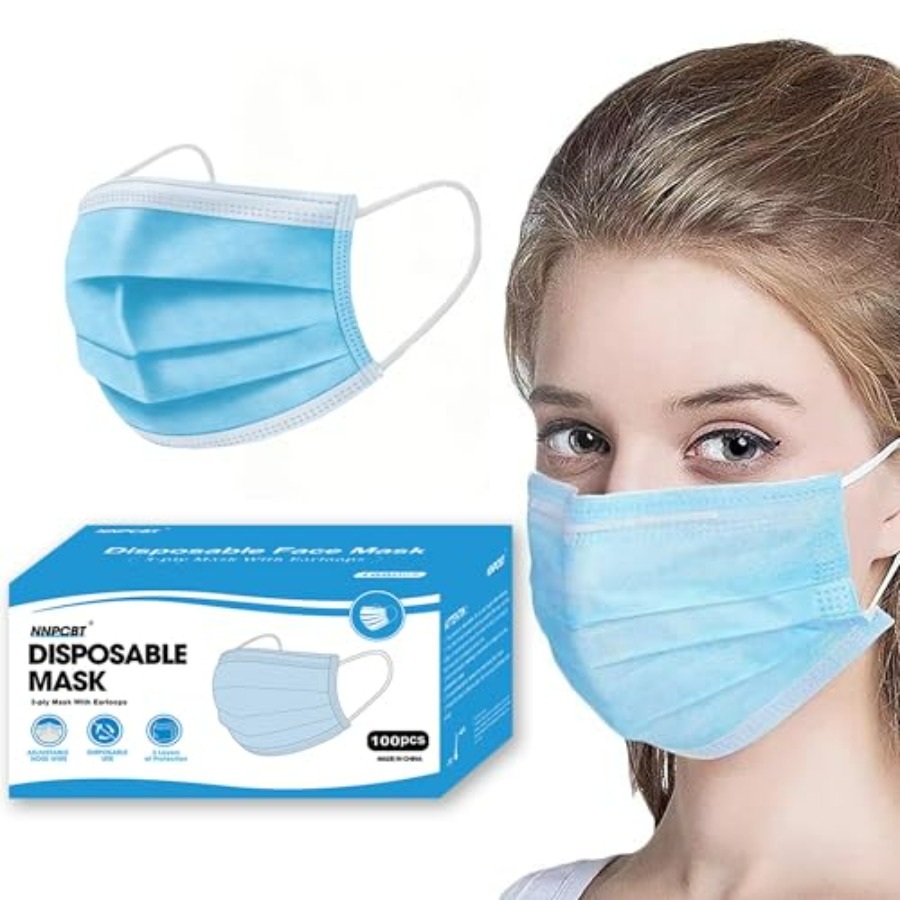 Blue Disposable Face Masks 100 - Disposable Mask Blue บทวิจารณ์และราคา