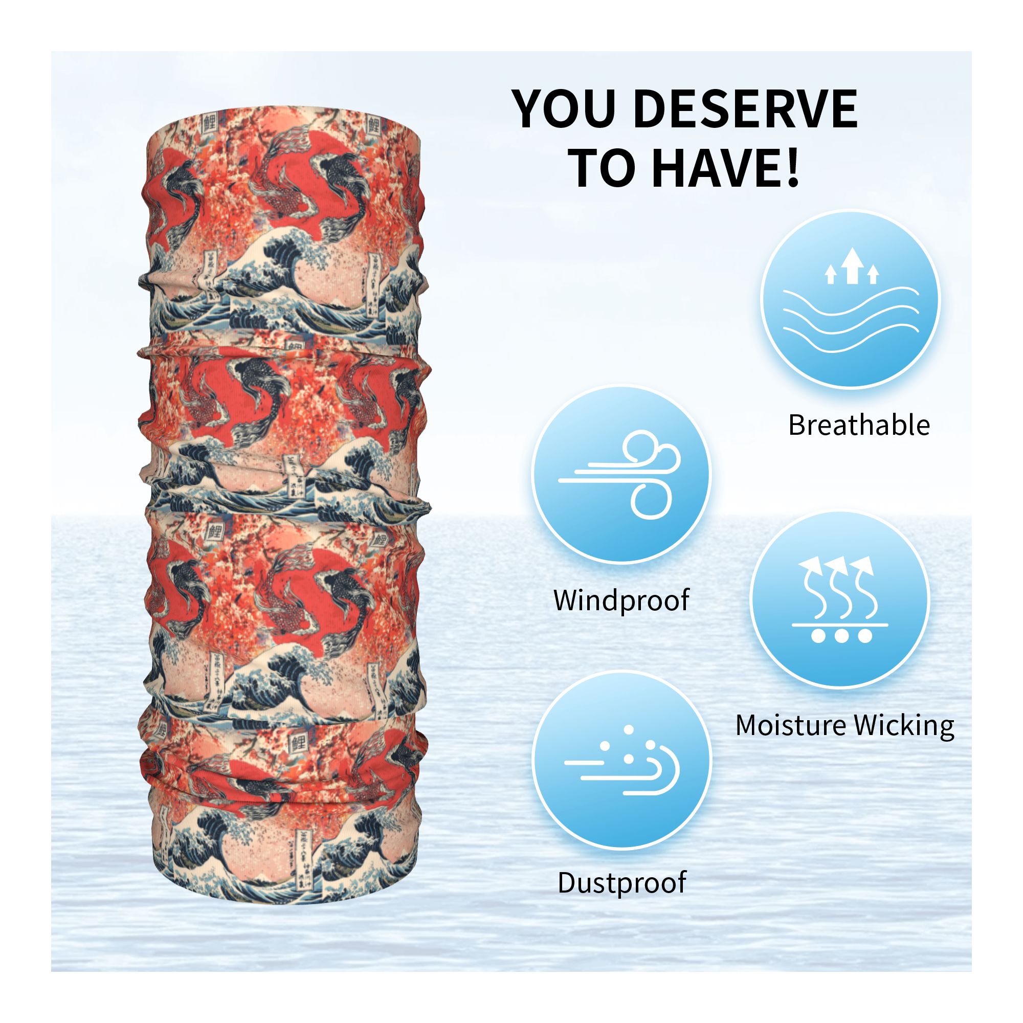 Koi Fish and Great Wave off Ka - Sports Mask Breathable บทวิจารณ์และราคา