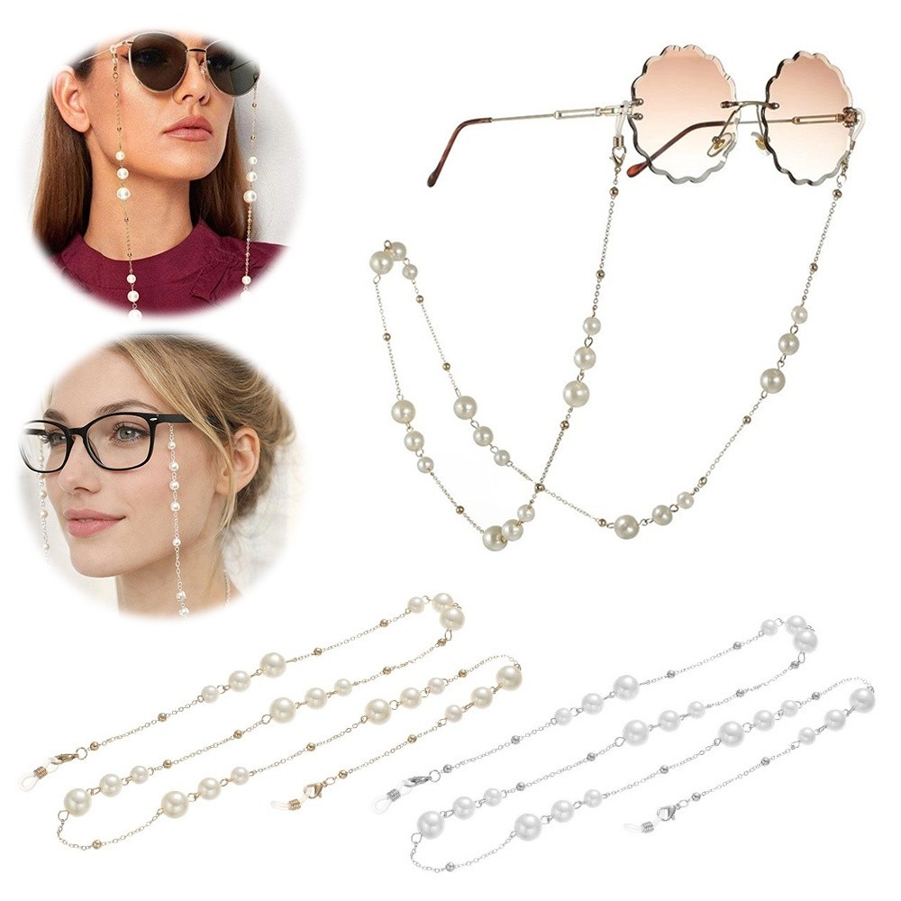 Trendy Pearl Beaded Sunglass C - Mask Lanyard Adjustable บทวิจารณ์และราคา