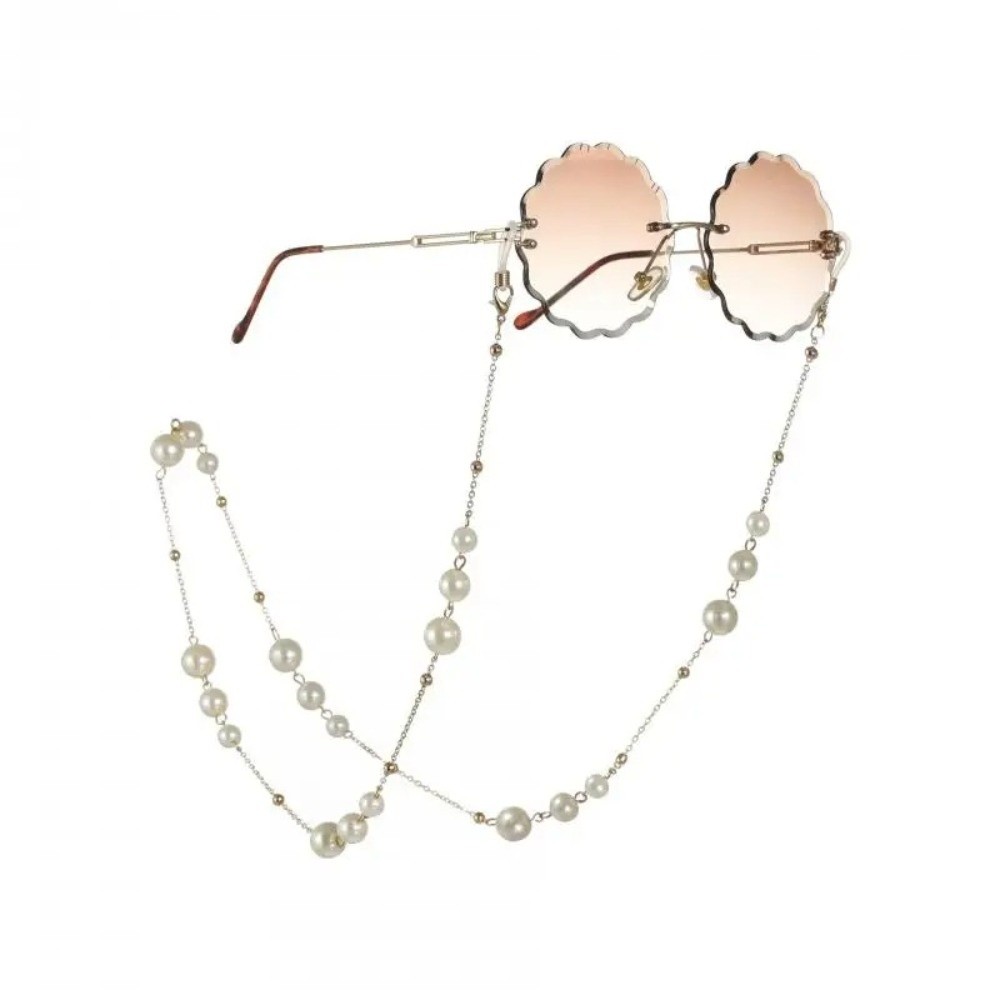 Trendy Pearl Beaded Sunglass C - Mask Lanyard Adjustable บทวิจารณ์และราคา