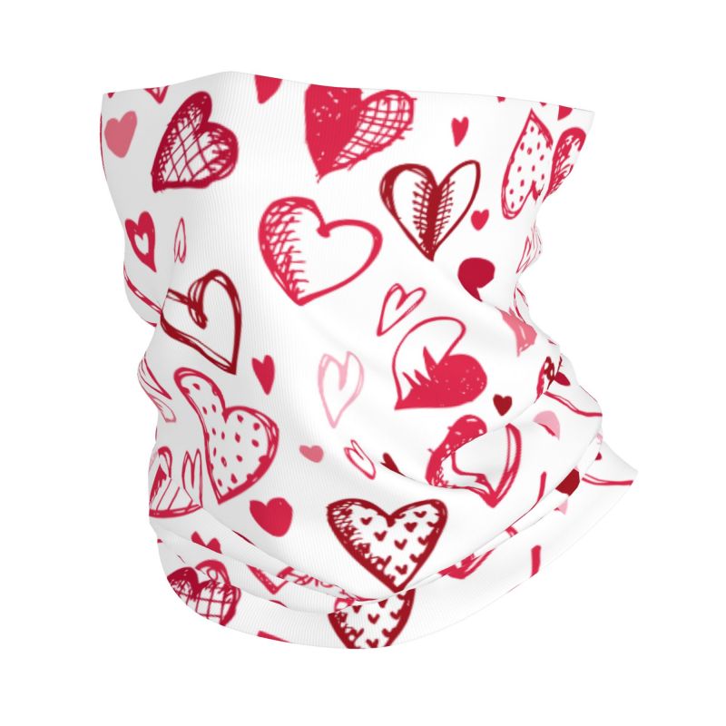 Pink Red Love Hearts Bandana N - Neck Gaiter Face Cover บทวิจารณ์และราคา