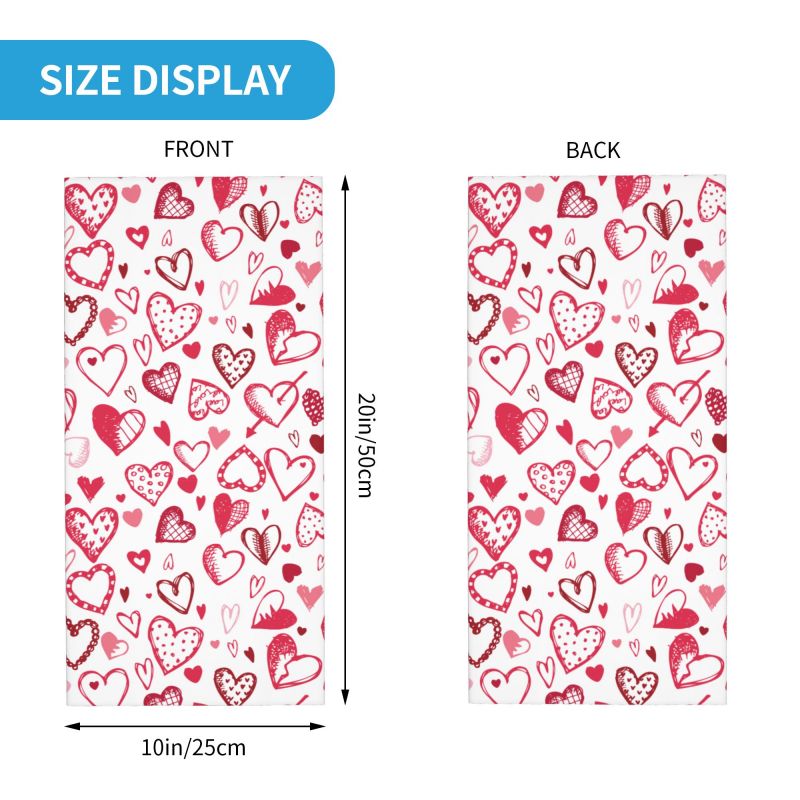 Pink Red Love Hearts Bandana N - Neck Gaiter Face Cover บทวิจารณ์และราคา