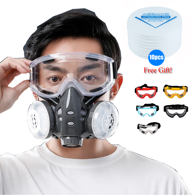 Half Face Dust Mask Safety Gog - Kn95 Respirator Mask บทวิจารณ์และราคา