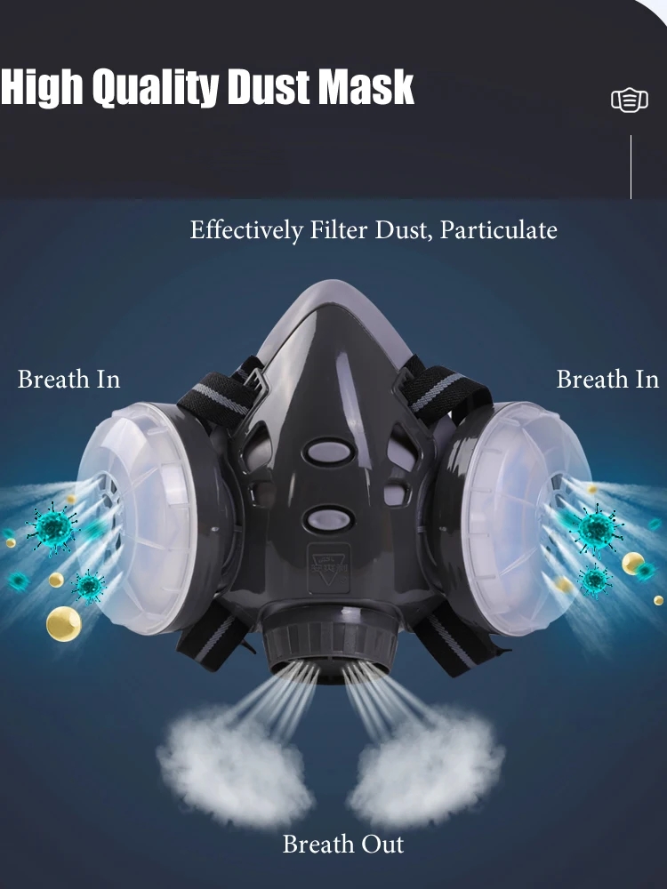 Half Face Dust Mask Safety Gog - Kn95 Respirator Mask บทวิจารณ์และราคา