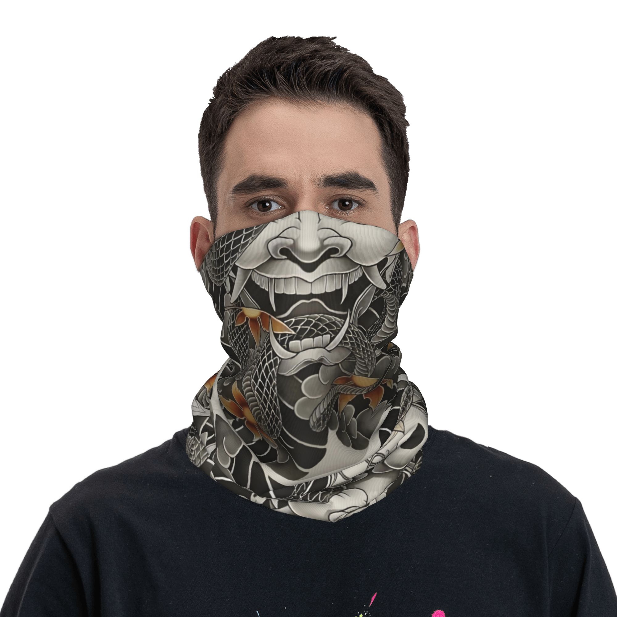 Custom Samurai Oni Demon Banda - Neck Gaiter Face Cover บทวิจารณ์และราคา
