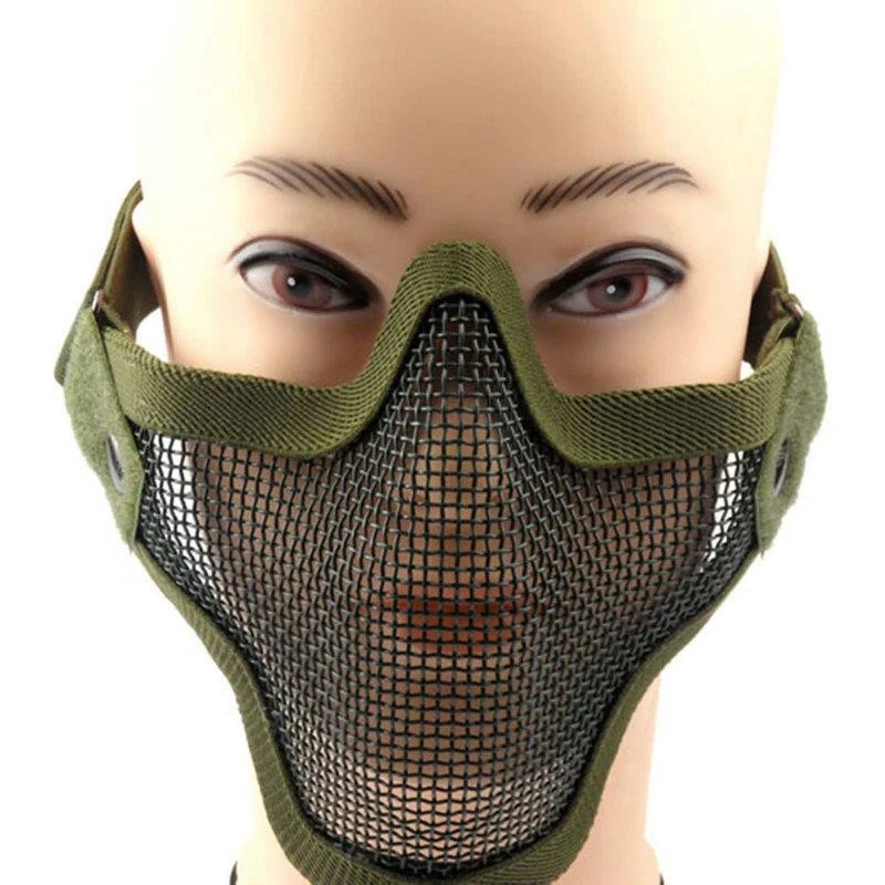 Tactical Paintball Mask Steel  - Respirator Half Face บทวิจารณ์และราคา