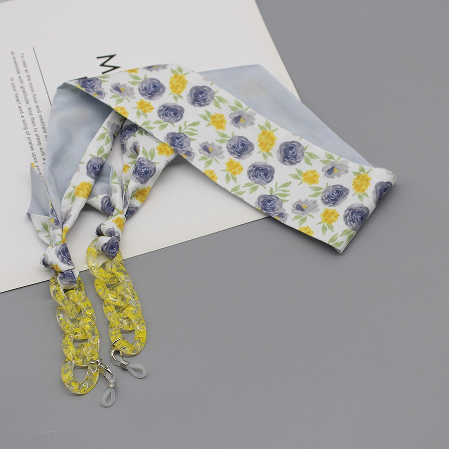 Bohemia Print Silk Scarf Glass - Mask Chain Holder บทวิจารณ์และราคา