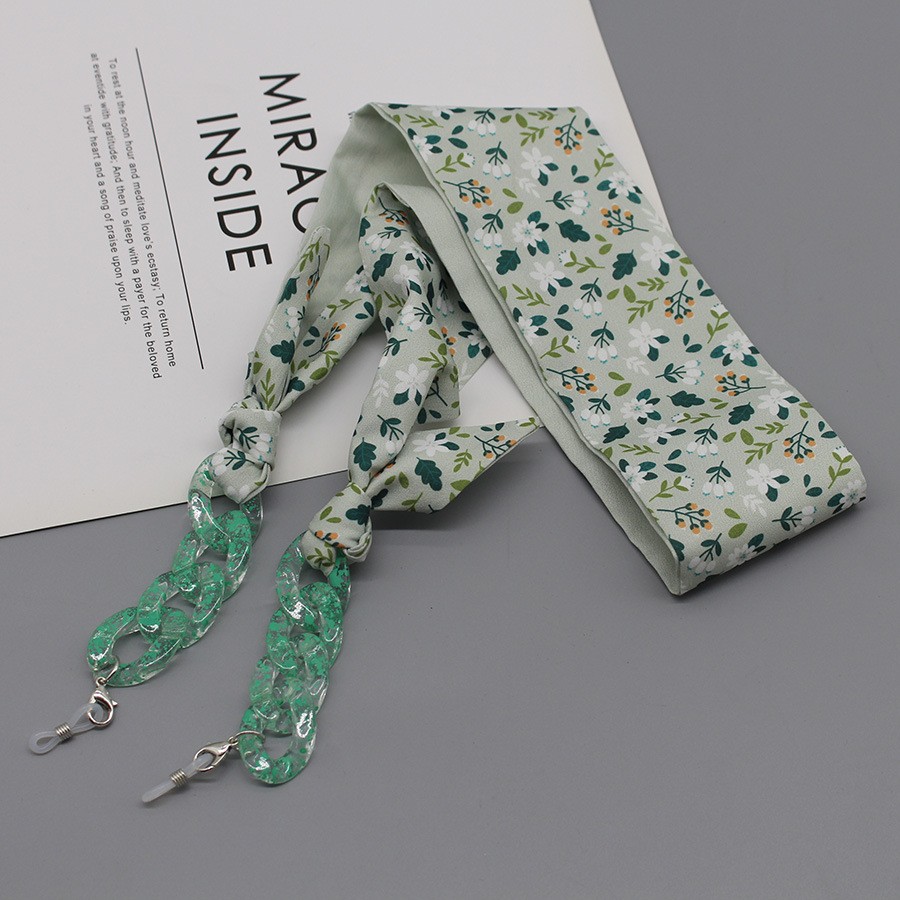 Bohemia Print Silk Scarf Glass - Mask Chain Holder บทวิจารณ์และราคา