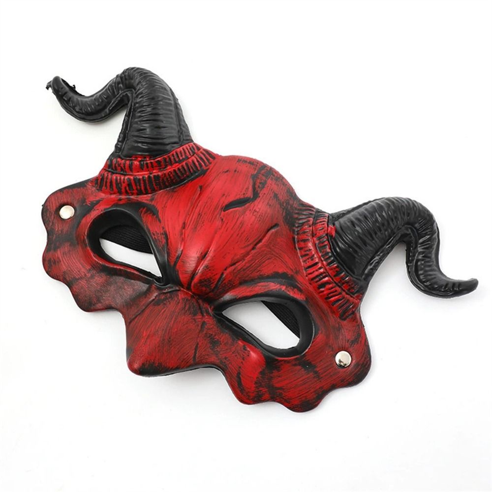 PU Leather Goat Horn Mask Demo - Respirator Half Face บทวิจารณ์และราคา