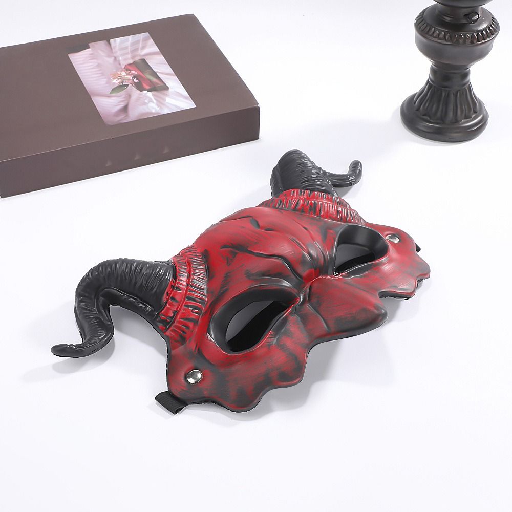 PU Leather Goat Horn Mask Demo - Respirator Half Face บทวิจารณ์และราคา